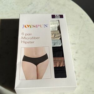 Joyspun Women's Microfiber Hipster Panties - 6 Pack